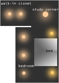 変更前の寝室照明