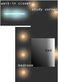 変更後の寝室照明